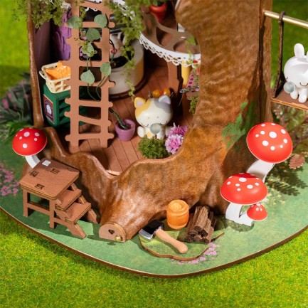 Rolife DG179 Masal Ağaç Evi (Fairytale Tree House) DIY Minyatür Maket Model Seti Mini Dollhouse 3D Model Kit Detaylı Dekoratif Hobi Seti 3D Puzzle Tiny House - Thumbnail