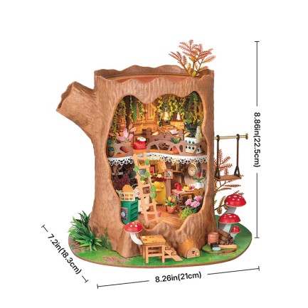 Rolife DG179 Masal Ağaç Evi (Fairytale Tree House) DIY Minyatür Maket Model Seti Mini Dollhouse 3D Model Kit Detaylı Dekoratif Hobi Seti 3D Puzzle Tiny House - Thumbnail