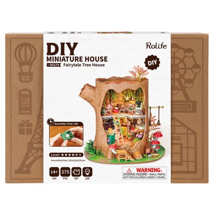 Rolife DG179 Masal Ağaç Evi (Fairytale Tree House) DIY Minyatür Maket Model Seti Mini Dollhouse 3D Model Kit Detaylı Dekoratif Hobi Seti 3D Puzzle Tiny House - Thumbnail