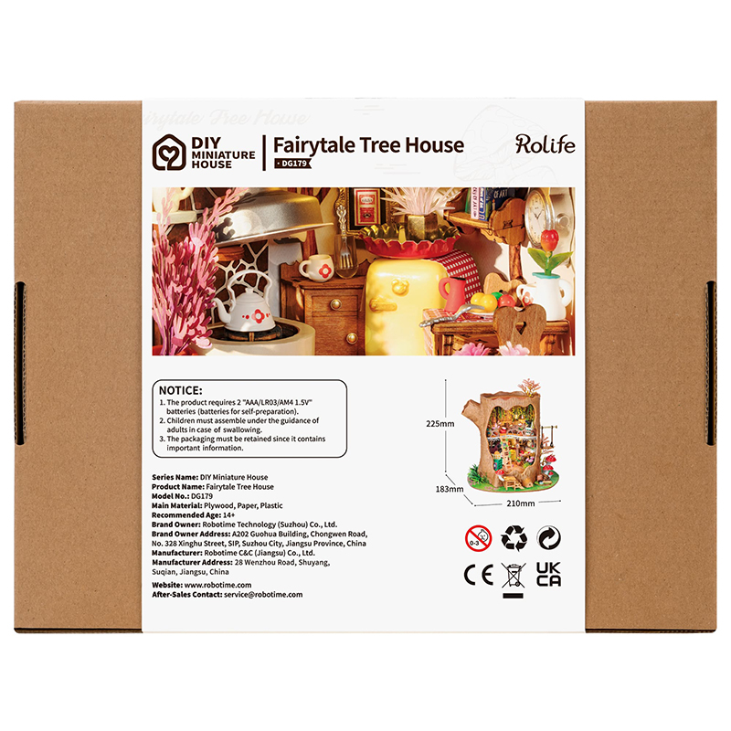 Rolife DG179 Masal Ağaç Evi (Fairytale Tree House) DIY Minyatür Maket Model Seti Mini Dollhouse 3D Model Kit Detaylı Dekoratif Hobi Seti 3D Puzzle Tiny House