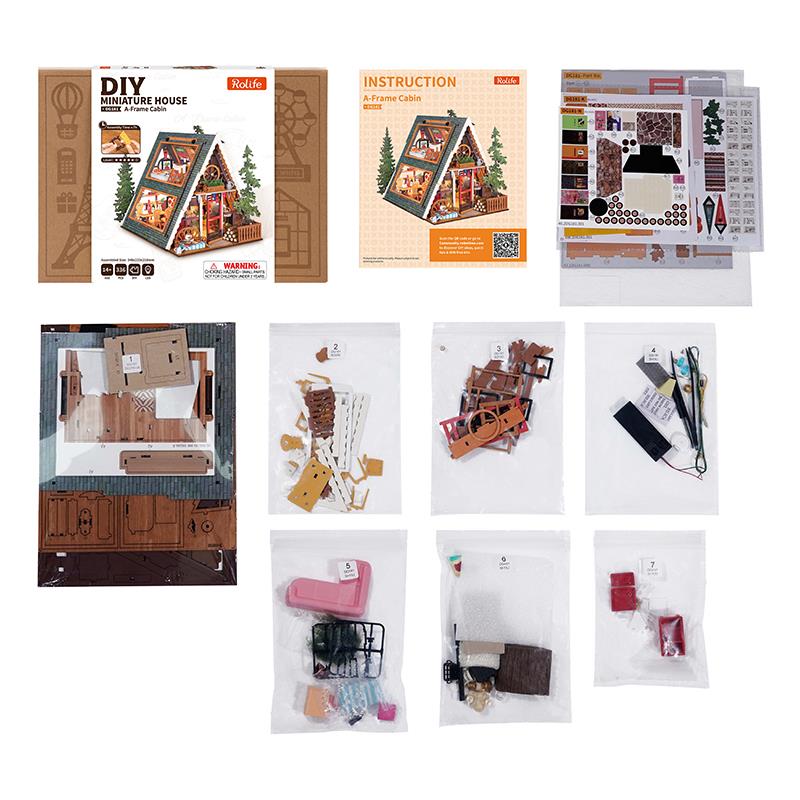 Rolife DG181 A-Frame Cabin DIY Miniature House