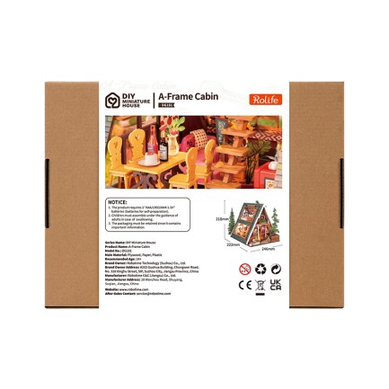 Rolife DG181 Üçgen Tiny House (A-Frame Cabin) DIY Minyatür Maket Model Seti Mini Dollhouse 3D Model Kit Detaylı Dekoratif Hobi Seti 3D Puzzle - Thumbnail