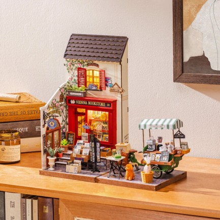 Rolife DG182 Kahve Arabası (Aromatic Coffee) DIY Minyatür Maket Model Seti Ahşap 3D Wooden Puzzle 3D Model Kit Detaylı Dekoratif Hobi Seti Ahşap Maket - Thumbnail