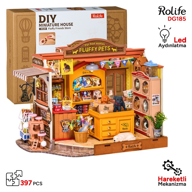 Rolife DG185 Fluffy Friends Hub 3D Wooden Puzzle