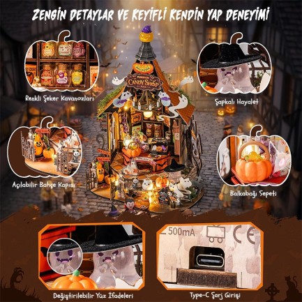 Rolife DG186 Haunted Candy House 3D Wooden Puzzle - Thumbnail