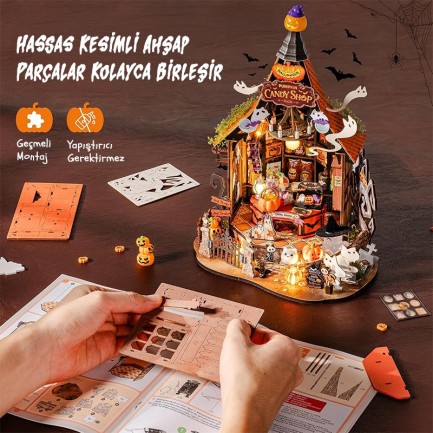 Rolife DG186 Haunted Candy House 3D Wooden Puzzle - Thumbnail