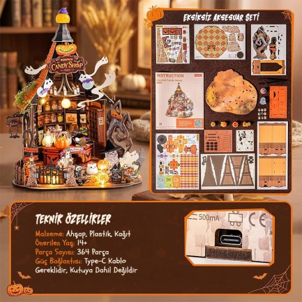Rolife DG186 Haunted Candy House 3D Wooden Puzzle - Thumbnail