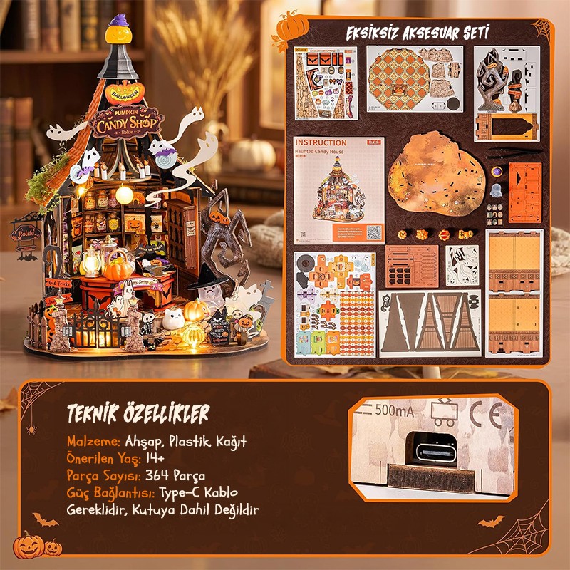 Rolife DG186 Haunted Candy House 3D Wooden Puzzle