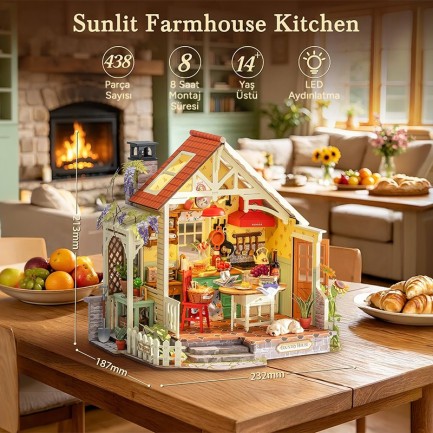 Rolife DH101 Sunlit Farmhouse Kitchen 3D Wooden Puzzle - Thumbnail