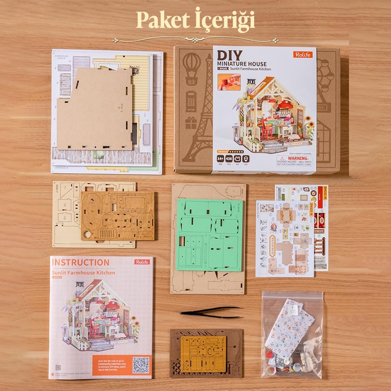 Rolife DH101 Sunlit Farmhouse Kitchen 3D Wooden Puzzle
