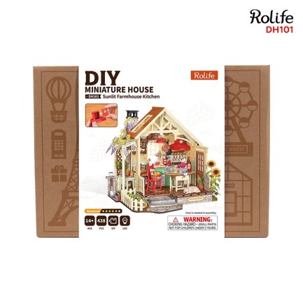 Rolife DH101 Sunlit Farmhouse Kitchen 3D Wooden Puzzle - Thumbnail