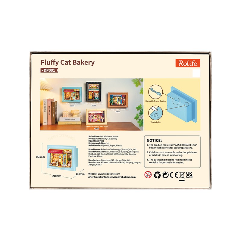 Rolife DP001 Fluffy Cat Bakery 3D Wooden Puzzle