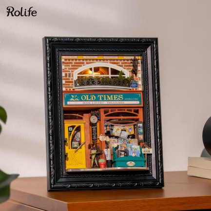 Rolife DP004 Old Times Bookstore 3D Wooden Puzzle - Thumbnail