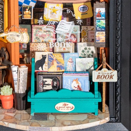 Rolife DP004 Old Times Bookstore 3D Wooden Puzzle - Thumbnail