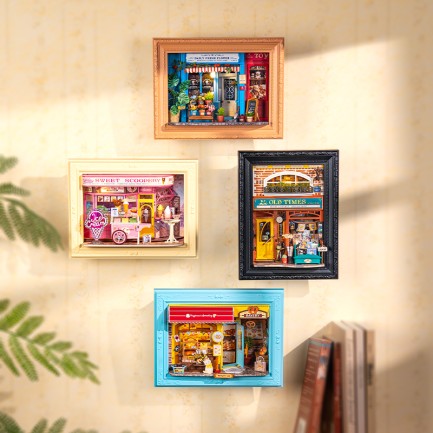 Rolife DP004 Old Times Bookstore 3D Wooden Puzzle - Thumbnail