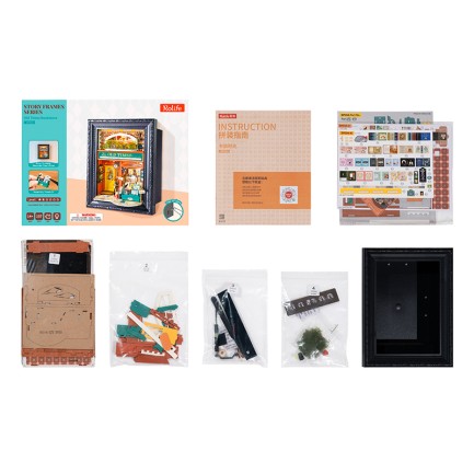 Rolife DP004 Old Times Bookstore 3D Wooden Puzzle - Thumbnail