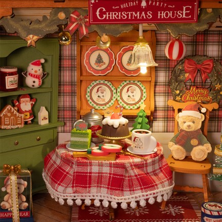 Rolife DP005 Christmas Eve Party 3D Wooden Puzzle - Thumbnail