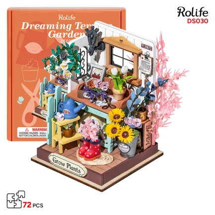 Rolife - Rolife DS030 Rüya Teras Bahçesi Dreaming Terrace Garden DIY Minyatür Maket Model Seti Mini Dollhouse 3D Model Kit Detaylı Dekoratif Hobi Seti 3D Puzzle Tiny House