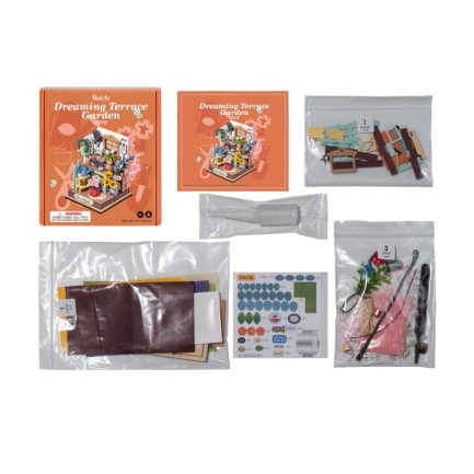 Rolife DS030 Rüya Teras Bahçesi Dreaming Terrace Garden DIY Minyatür Maket Model Seti Mini Dollhouse 3D Model Kit Detaylı Dekoratif Hobi Seti 3D Puzzle Tiny House - Thumbnail