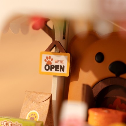 Rolife DS033 Teddy'nin Ekmek Fırını (Teddy's Breadbox) DIY Minyatür Maket Model Seti Mini Dollhouse 3D Model Kit Detaylı Dekoratif Hobi Seti 3D Puzzle Tiny House - Thumbnail