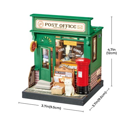 Rolife DS037 Postane (Century Post Office) DIY Minyatür Maket Model Seti Mini Dollhouse 3D Model Kit Detaylı Dekoratif Hobi Seti 3D Puzzle Tiny House - Thumbnail