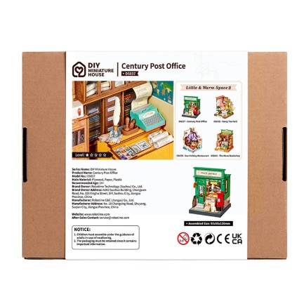 Rolife DS037 Postane (Century Post Office) DIY Minyatür Maket Model Seti Mini Dollhouse 3D Model Kit Detaylı Dekoratif Hobi Seti 3D Puzzle Tiny House - Thumbnail
