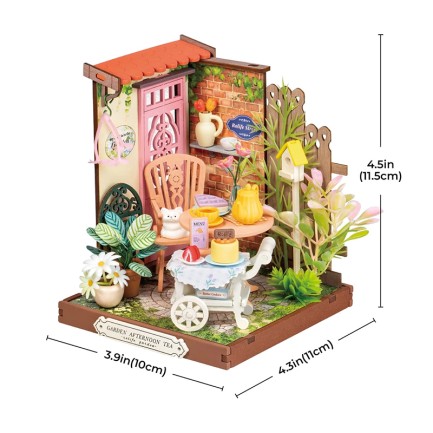 Rolife DS038 Şık Çay Bahçesi (Fancy Tea Yard) DIY Minyatür Maket Model Seti Mini Dollhouse 3D Model Kit Detaylı Dekoratif Hobi Seti 3D Puzzle Tiny House - Thumbnail