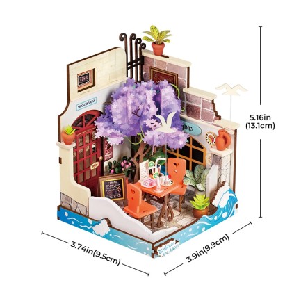 Rolife DS039 Deniz Tatil Restoranı Sea Holiday Restaurant DIY Minyatür Maket ModelSet Mini Dollhouse 3D Model Kit Detaylı Dekoratif Hobi Seti 3D Puzzle Tiny House - Thumbnail