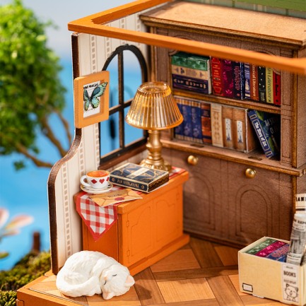 Rolife DS040 Kitabevi (The Muse Bookshop) DIY Minyatür Maket Model Seti Mini Dollhouse 3D Model Kit Detaylı Dekoratif Hobi Seti 3D Puzzle Tiny House - Thumbnail