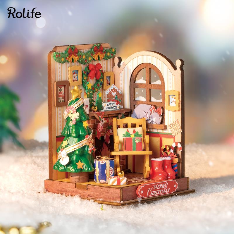 Rolife DS041 Christmas Fireplace DIY Miniature House