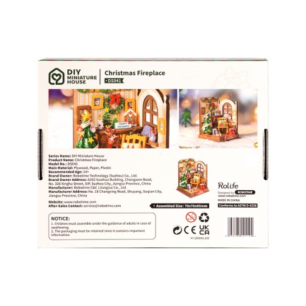 Rolife DS041 Yılbaşı Temalı Ev (Christmas Fireplace) DIY Minyatür Maket Model Seti Mini Dollhouse 3D Model Kit Detaylı Dekoratif Hobi Seti 3D Puzzle Tiny House - Thumbnail
