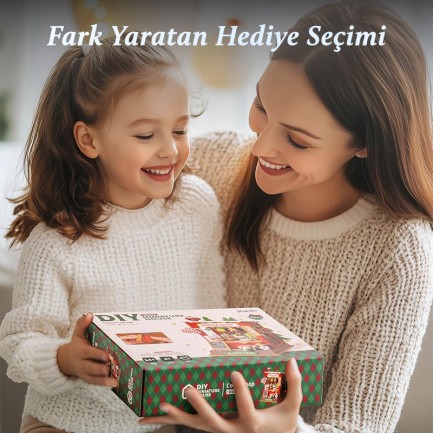 Rolife DS042 Kakao Mağazası (Cocoa Shop) DIY Minyatür Maket Model Seti Mini Dollhouse 3D Model Kit Detaylı Dekoratif Hobi Seti 3D Puzzle Tiny House - Thumbnail