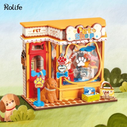 Rolife DS045 Pawfect Pet Shop 3D Wooden Puzzle - Thumbnail