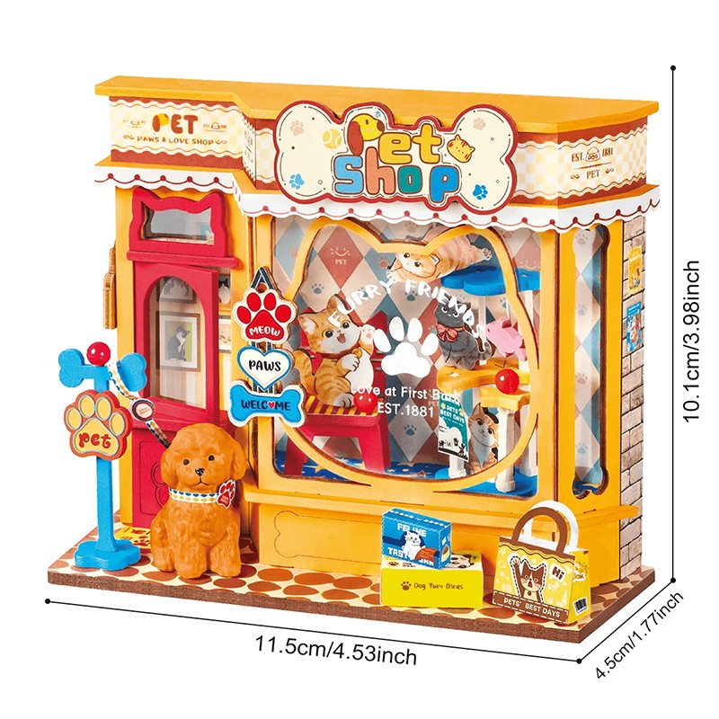 Rolife DS045 Pawfect Pet Shop 3D Wooden Puzzle