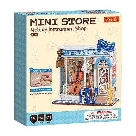 Rolife DS047 Melody Instrument Shop 3D Wooden Puzzle - Thumbnail