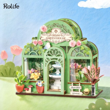 Rolife DS049 Green Fountain Garden 3D Wooden Puzzle - Thumbnail