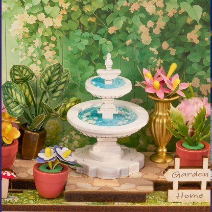 Rolife DS049 Green Fountain Garden 3D Wooden Puzzle - Thumbnail