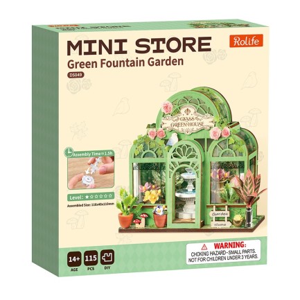 Rolife DS049 Green Fountain Garden 3D Wooden Puzzle - Thumbnail