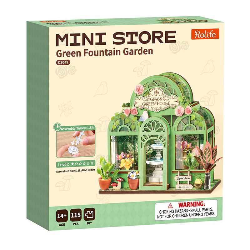 Rolife DS049 Green Fountain Garden 3D Wooden Puzzle