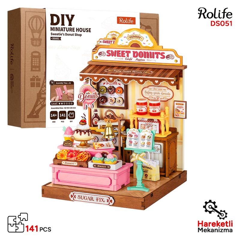 Rolife DS051 Sweetie's Donut Shop 3D Wooden Puzzle