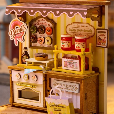 Rolife DS051 Sweetie's Donut Shop 3D Wooden Puzzle - Thumbnail