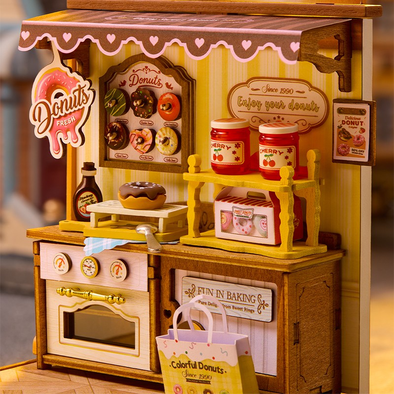 Rolife DS051 Sweetie's Donut Shop 3D Wooden Puzzle