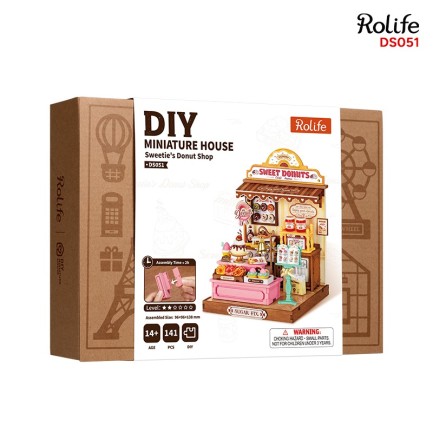 Rolife DS051 Sweetie's Donut Shop 3D Wooden Puzzle - Thumbnail