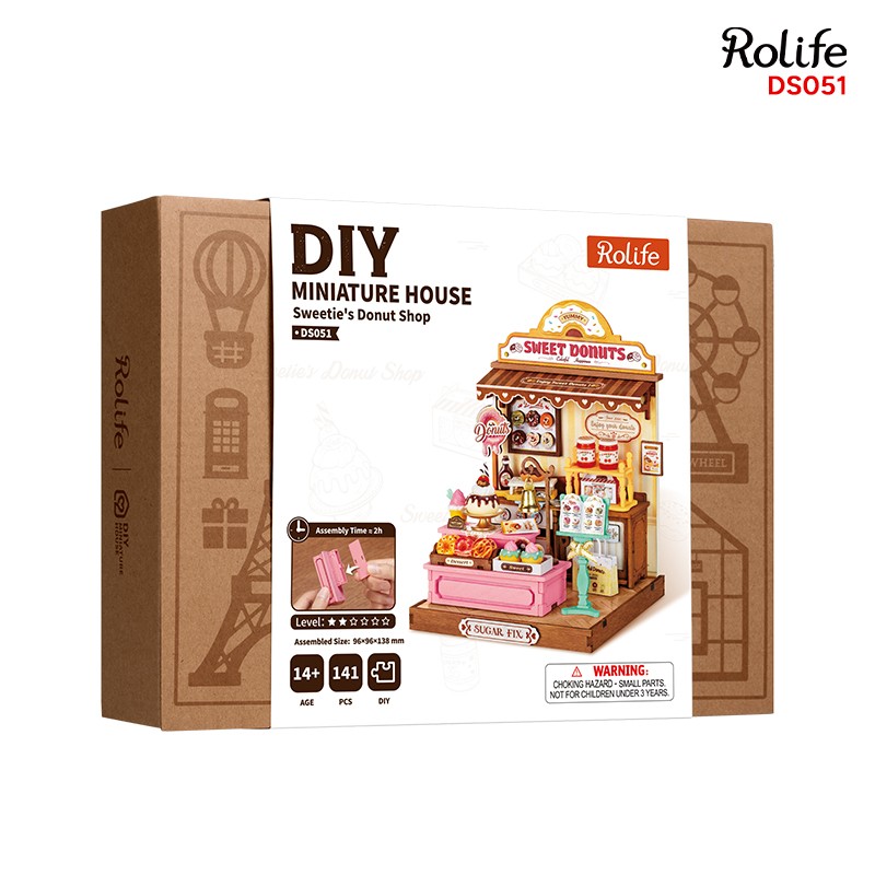 Rolife DS051 Sweetie's Donut Shop 3D Wooden Puzzle