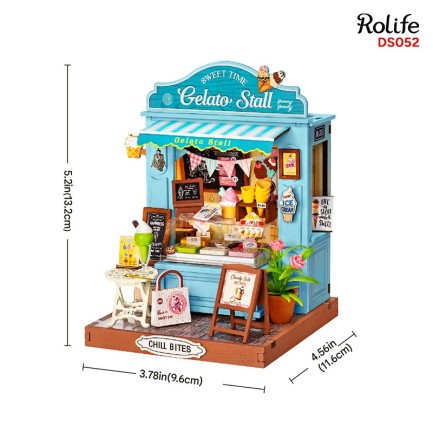 Rolife DS052 Gelato Stall 3D Wooden Puzzle - Thumbnail