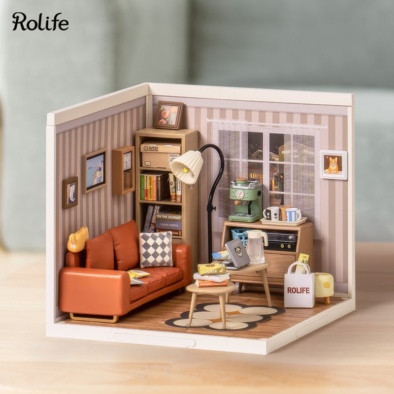 Rolife DW007 Cozy Living Lounge DIY Miniature House