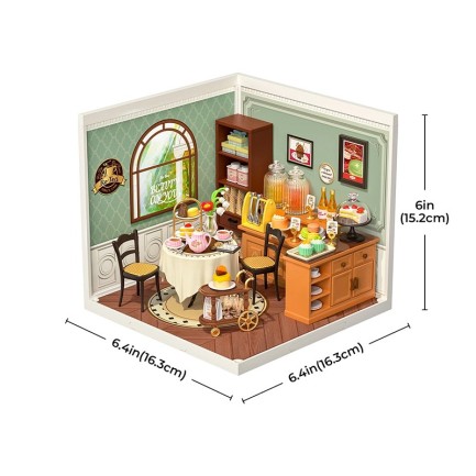 Rolife DW011 Tatlı Çay Dükkanı (Sweet Sips Tea) DIY Minyatür Maket Model Seti Mini Dollhouse 3D Model Kit Detaylı Dekoratif Hobi Seti 3D Puzzle Tiny House - Thumbnail