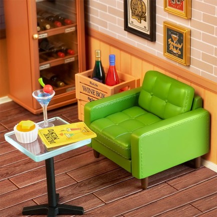 Rolife DW012 Keyifli İçki Barı (Leisurely Cheers Bar) DIY Minyatür Maket Model Seti Mini Dollhouse 3D Model Kit Detaylı Dekoratif Hobi Seti 3D Puzzle Tiny House - Thumbnail