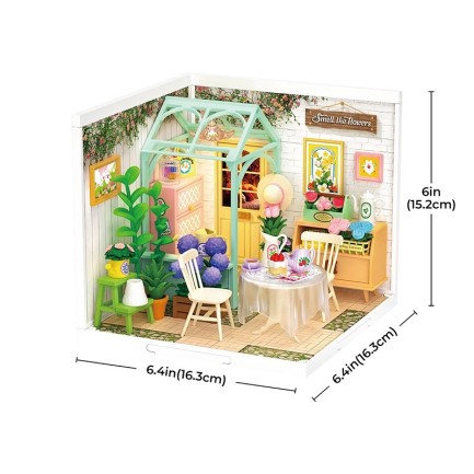 Rolife DW013B Çiçek Açan Çay Bahçesi Blooming Tea Garden DIY Minyatür Maket Model Set Mini Dollhouse 3D Model Kit Detaylı Dekoratif Hobi Seti 3D Puzzle Tiny House - Thumbnail