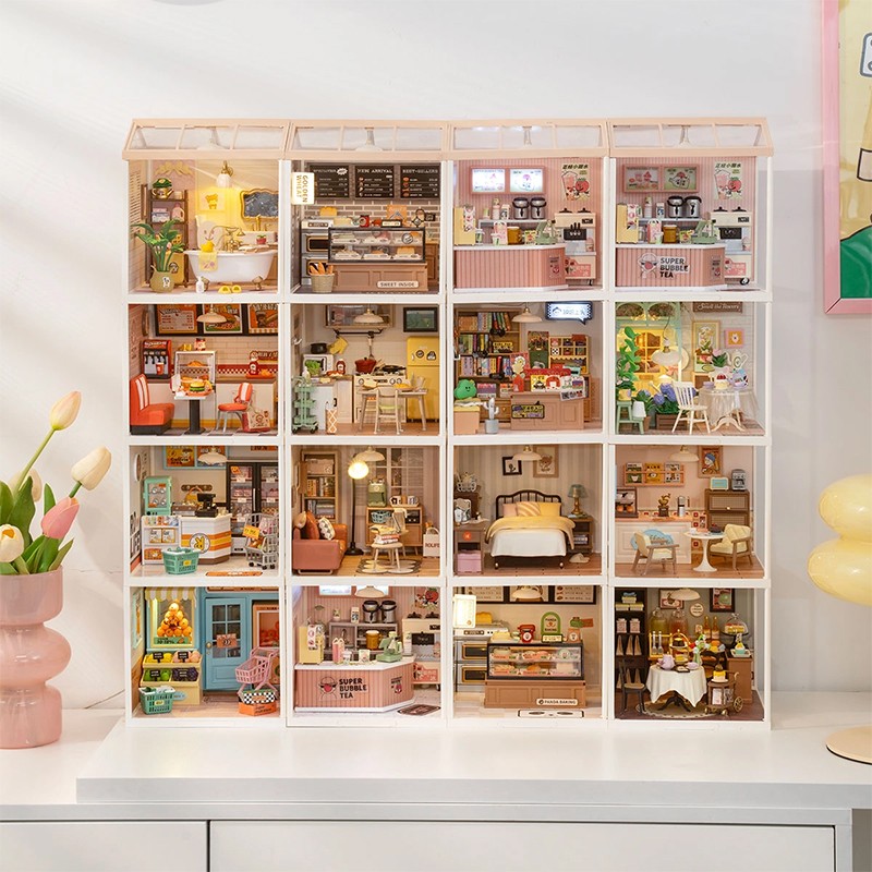 Rolife DW014B Banyo Odası (Pop Bubble Bathroom) DIY Minyatür Maket Model Seti Mini Dollhouse 3D Model Kit Detaylı Dekoratif Hobi Seti 3D Puzzle Tiny House